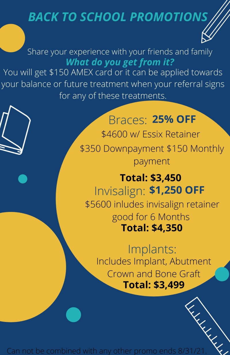 Back to School dental Specials 2021